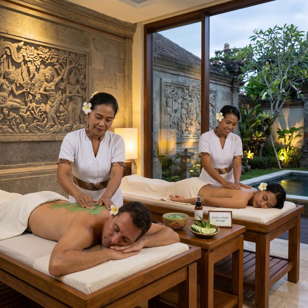 Romantic couples spa treatment at private Bali villa